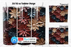 Tooled Leather Flowers 20/30oz Tumbler, BONUS 25 Tumbler Product Image 1
