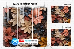 Tooled Leather Flowers 20/30oz Tumbler, BONUS 25 Tumbler Product Image 1