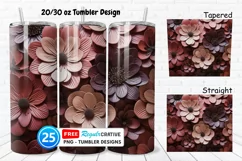 Tooled Leather Flowers 20/30oz Tumbler, BONUS 25 Tumbler Product Image 1
