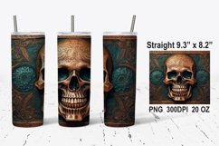 Tooled Leather Skull Tumbler Wrap, Skull Tumbler Wrap Product Image 1