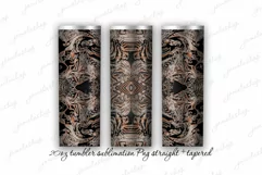 Tooled leather 20oz tumbler design tapered straight PNG lace Product Image 1