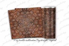 Tooled leather tumbler design 20oz tapered straight PNG lace Product Image 2