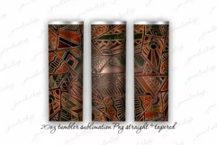 Kintsugi Tooled leather tumbler design 20oz tapered straight Product Image 2