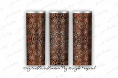 Tooled leather tumbler design 20oz tapered straight PNG lace Product Image 1