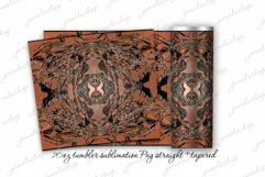 Tooled leather tumbler design 20oz tapered & straight PNG Product Image 1
