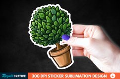 Topiary Pot Sticker Clipart, Sticker PNG Sticker Product Image 1