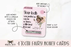 4 Girl Tooth Fairy Printable Money Card Holders Product Image 2