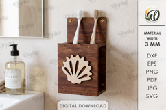 3D Toothbrush Holder Laser Cut. Wall Bathroom Organizer SVG Product Image 1