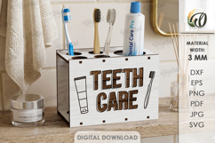 3D Toothbrush Holder Laser Cut. Bathroom Organizer SVG Product Image 1