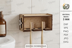 Toothbrush Holders Bundle Laser Cut. Bathroom Organizer SVG Product Image 8