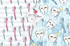 Tooth Fairy Digital Paper, 6 Seamless Pattern /1st tooth 144 Product Image 3
