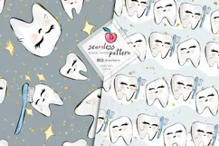 Tooth Fairy Digital Paper, 6 Seamless Pattern /1st tooth 144 Product Image 4
