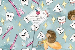 Tooth Fairy Digital Paper, 6 Seamless Pattern /1st tooth 144 Product Image 5