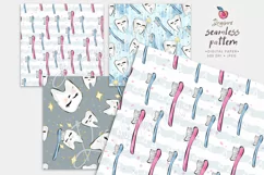Tooth Fairy Digital Paper, 6 Seamless Pattern /1st tooth 144 Product Image 6