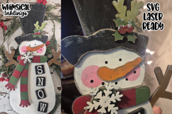 Top Hat Prim Snowman Sign Laser SVG Product Image 1
