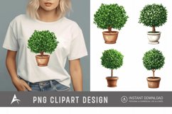 Watercolor Topiary in Pot Clipart Product Image 1