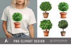 Watercolor Topiary in Pot Clipart Product Image 1