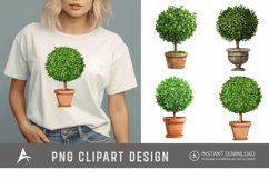 Watercolor Topiary in Pot Clipart Product Image 1