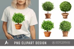 Watercolor Topiary in Pot Clipart Product Image 1