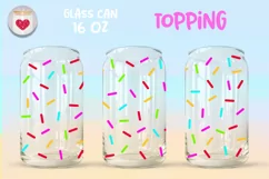 16OZ Tumbler glass can wrap Topping for cupcakes Food design Product Image 1