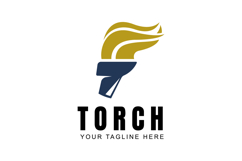 Modern Torch Flame Emblem Guiding Light Logo Product Image 1