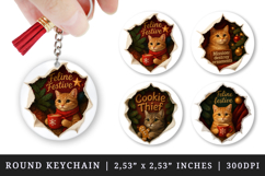 Torn Fabric Tear Christmas round keychain sublimation design Product Image 1