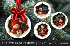 Torn Fabric Tear Christmas round ornaments sublimation Product Image 1