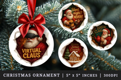 Torn Fabric Tear Christmas round ornaments sublimation Product Image 1