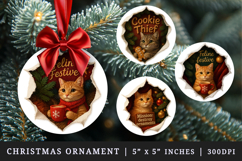 Torn Fabric Tear Christmas round ornaments sublimation Product Image 1