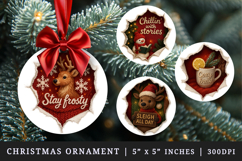 Torn Fabric Tear Christmas round ornaments sublimation Product Image 1