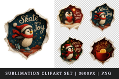 Torn Fabric Tear Christmas clipart sublimation design png Product Image 1