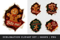 Torn Fabric Tear Christmas clipart sublimation design png Product Image 1