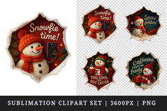 Torn Fabric Tear Christmas clipart sublimation design png Product Image 1