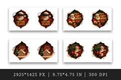 Torn Fabric Tear Christmas mug wrap printable sublimation Product Image 2