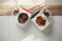 Torn Fabric Tear Christmas mug wrap printable sublimation Product Image 3