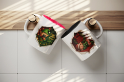 Torn Fabric Tear Christmas mug wrap printable sublimation Product Image 3