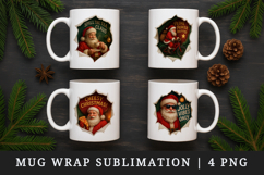 Torn Fabric Tear Christmas mug wrap printable sublimation Product Image 1