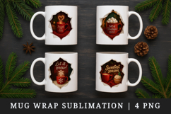 Torn Fabric Tear Christmas mug wrap printable sublimation Product Image 1