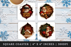 Torn Fabric Tear Christmas square coaster sublimation design Product Image 1