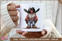 Western Cowboy valentine png, Valentine Gnome in suspenders Product Image 2