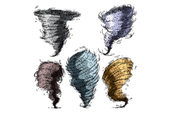 tornado set sketch hand drawn Product Image 1