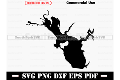 Toronto Lake Kansas Map SVG PNG DXF EPS PDF Product Image 1