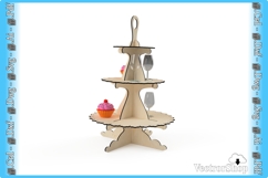 3-Tier Wooden Laser Cutting Stand, Party Snack Stand Product Image 4