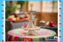3-Tier Wooden Laser Cutting Stand, Party Snack Stand Product Image 8