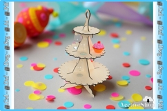 3-Tier Wooden Laser Cutting Stand, Party Snack Stand Product Image 9