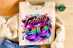 Totally 90&#039;s Png Sublimation, Retro Png, Love 90&#039;s Png, Neon Product Image 1