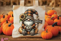 Happy Fall Pumpkin gnome, Autumn sunflower gnome sublimation Product Image 3