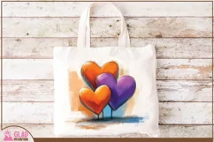 Watercolor Valentine Hearts, Valentine's Day hearts png Product Image 6