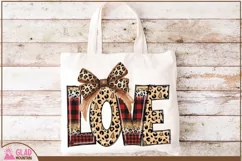 Christmas Love png, Christmas Leopard print love letters png Product Image 5