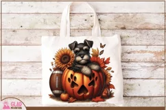 Autumn Sunflower pumpkin Schnauzer png, Sunflower Schnauzer Product Image 3